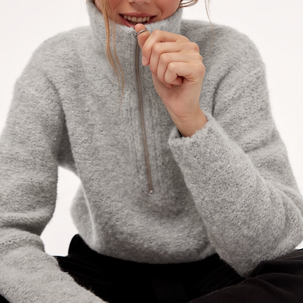 Aritzia Gwyneth Sweater: Heather Light Grey